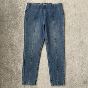 Soft Surroundings Jeans Womens Large Blue Denim Pull On Stretch Jeggings Pants